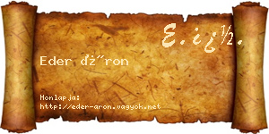 Eder Áron névjegykártya